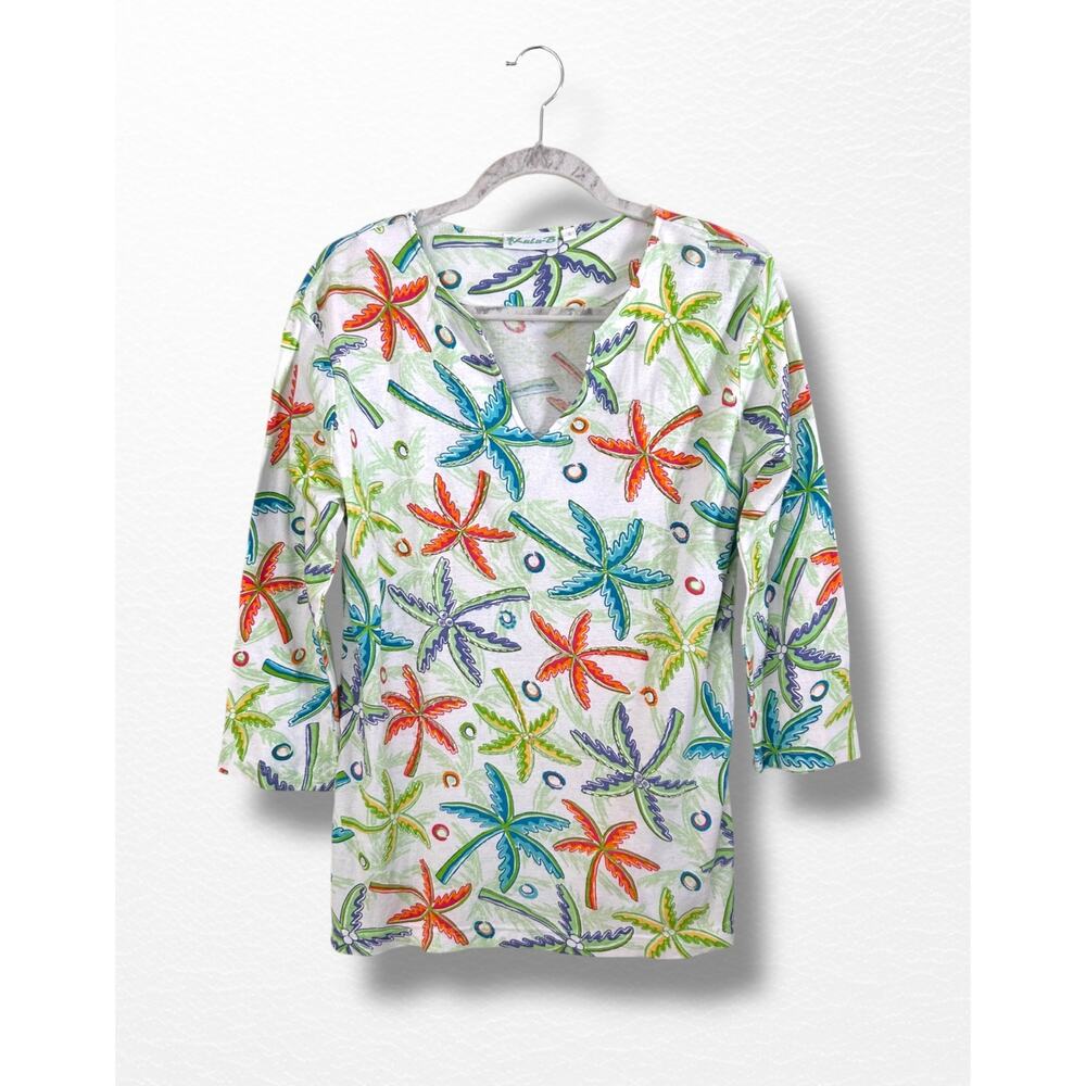 Lulu-B Palm Trees Knit Top, Size S
